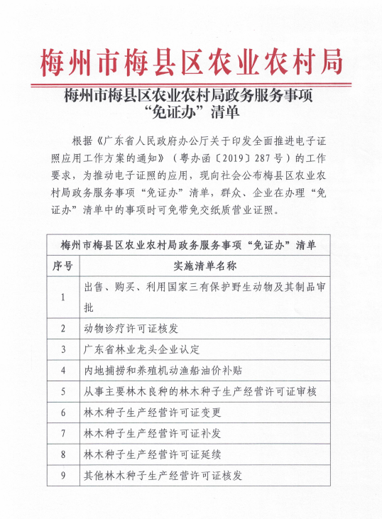 梅县区农业农村局政务服务事项“免证办”清单1.png
