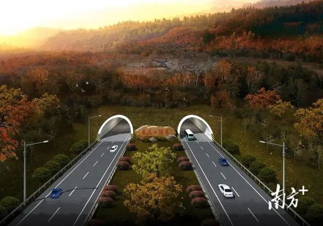 莲花山隧道设计效果图。受访者供图 图片
